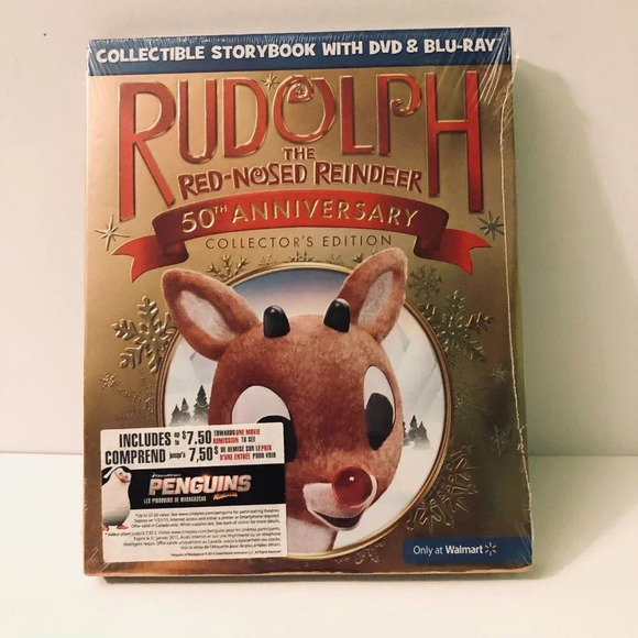 Rudolph The Red Nosed  Reindeer 50th Anniversary DVD Blu Ray Sealed - Picture 1 of 13